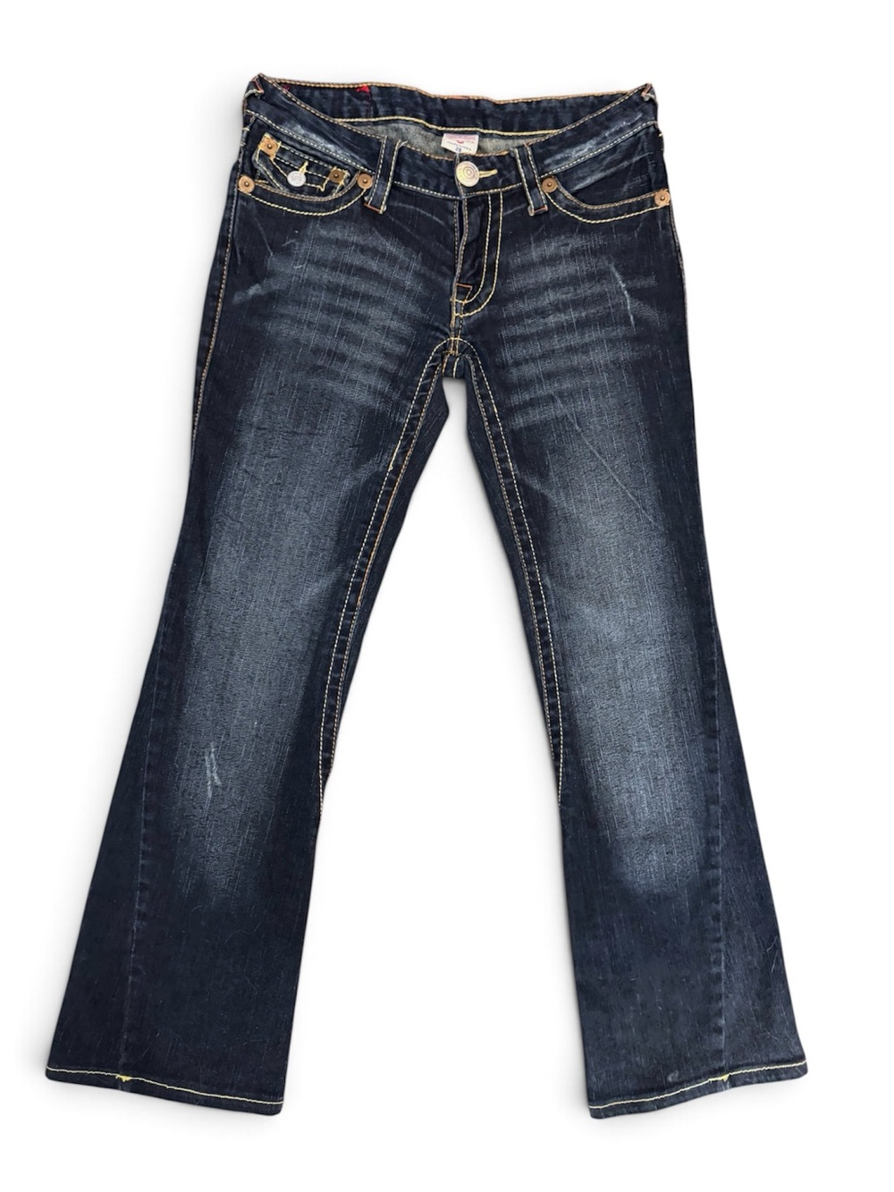 TRUE RELIGION FLARE DARK WASH JEANS LOW RISE 🦋🩵